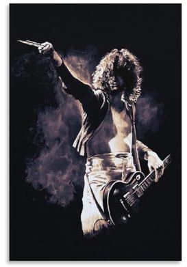 SECOLI Jimmy Page Foto-Leinwand-Poster, dekoratives Gemälde, Wandkunst, Bild, Druck, moderne Dekoration, 30 x 45 cm