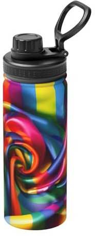 Sport-Trinkflasche, Regenbogenfarben, 530 ml, wärmeisoliert, für Outdoor-Aktivitäten