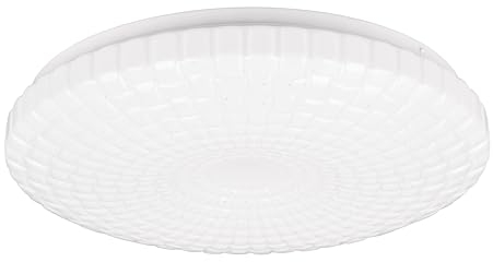 Reality Leuchten LED Deckenleuchte Vega R64311101, Kunststoff weiß, inkl. 16 Watt LED, Starlight Effekt