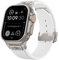 SEURE Cinturino Compatible con Apple Watch Ultra 2/Ultra 49mm,serie 9/8/7 45mm,serie SE2/6/SE/5/4 44mm,serie 3/2/1 42mm,Regolabile Cinturini Silicone sportivo,nuovo design(Bianco Titanio)