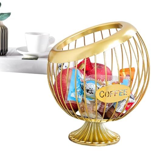 Coffee Pod Basket - Metal Organizer Coffee Cup Holders | Sturdy Coffee Cup Basket, Metal Wire Coffee Pod Organizer, Espresso Pod Holder For Coffee Bar, Cafe, Kitchen Pantry