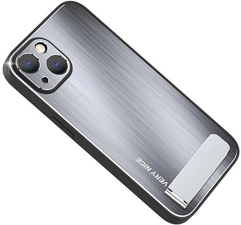 MINUUISCT Compatible for iPhone 11 Case,Aluminum Alloy Case with Camera Lens Protector,Protective Case with Kickstand,Silver