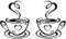 QINGYIWL Wandtattoo 4 Sätze Küche Dekor Aufkleber Wandaufkleber, Kaffee Tassen Peel und Stick Tapete, Coffee Wandsticker DIY abnehmbare Wandkunst Abziehbilder