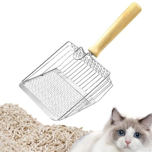 BAOSROY Streuschaufel,Katzenstreuschaufel Metall,Katzenklo Schaufel,Katzenstreu Schaufel Metall,Schaufel Katzenklo,Katzenschaufel für Katzenklo,Schnell Siebende Tiefe Schaufel,Katzenkloschaufeln