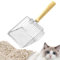 Paletta Lettiera Gatti,Paletta Lettiera Gatto Metallo,Paletta Con Setaccio Antiaderente Per Lettiere Gatti,Paletta per Lettiera Gattoper con Manico Legno,Pala per Setaccio,Pala Profonda per Setaccio