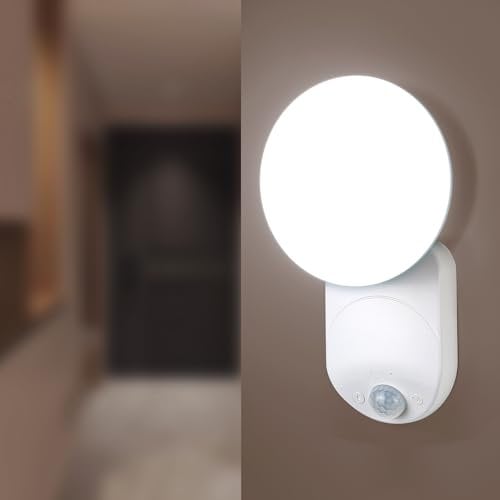 Lampe Murale USB Rechargeable avec Détecteur de Mouvement-5000mAh Batterie LED 3 Températures, Installation Magnétique sans Perçage, avec Télécommande pour Salle de Cave/Couloir/Garage/Escaliers