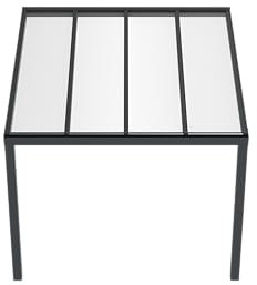 Terrassenüberdachung KD Alpha in Anthrazit mit Polycarbonat klar oder Opal in 300x400cm - Terrassendach aus Aluminium - wetterfeste Überdachung