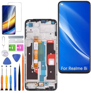 HLYGZX Écran pour Realme 8i RMX3151 Écran LCD de Rechange Assemblée réparation Kit (Noir avec Cadre)