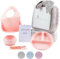 BebeDeParis | Regalo Ecológico Personalizado para Bebé - Vajilla de Silicona + Accesorios Personalizados (Rosa, Vajilla + Manta)