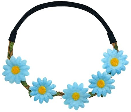 Oblique-Unique® Blumen Haarband Stirnband Blumenkranz Haarschmuck Kopfschmuck Bohemia Style Mädchen Damen - Farbe Wählbar (Türkis)