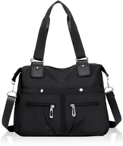 HWSWSH Crossbody Bag Mittelgroß, Umhängetasche mit Verstellbarem Breitem Schultergurt, Schultertasche mit 11 Fächern, Messenger Bag Wasserdicht Nylon, Arbeitstasche, für Reisen, Arbeit (36x14x33cm)