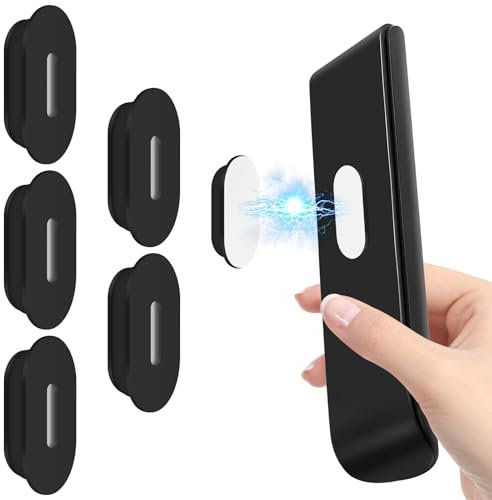 CTYUEYUN 5 PCS Magnetic Remote Control Holder,Silicone Remote Control Magnetic Hook Self Adhesive Magnetic Hooks,Wall Remote Holder for TV Remote Control Charge Socket