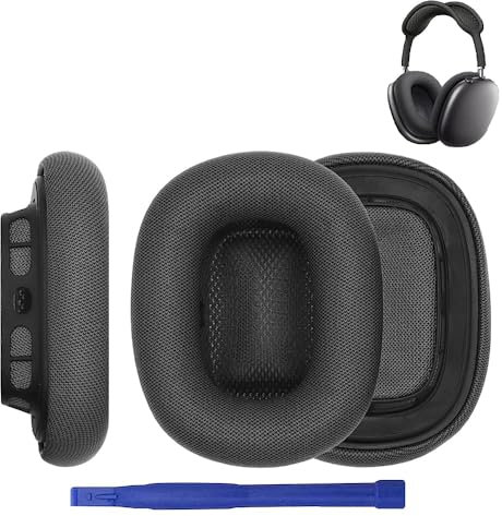 Adhiper Upgraded Replacement AirPods Max Ear Cushions for Airpods Max Over-Ear Headphones, Ear Pads with Durable Mesh Fabric, Softer Foam - Space Gray