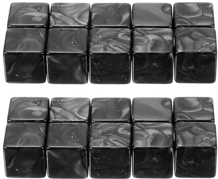 PATIKIL 50 Stück 16 mm Acryl Würfelrohlinge Standard Spielwürfel Schwarz | Mit Abgerundeten Ecken, Und Perlmattierter Oberfläche, Sechsseitig, Für Brettspiele Unterricht