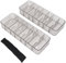 YULEESIYIP Desktop Cable Storage Box Cord Charger Organizer Stackable Remote Control Multi Compartment Clear for Office Set of 2