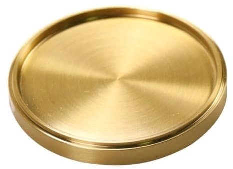 Runder Messing-Untersetzer, kleiner Kupfer-Getränke-Untersetzer, Messing-Untersetzer für Getränke, Kupfer-Tassenuntersetzer, Tisch-Tassen-Tablett, Metall-Getränkeuntersetzer (6,6 cm)