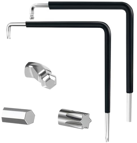 Xyvor 2 Stück Fenster Einstellwerkzeug 4mm & TORX TX15, Fenster/Tür Einstellwerkzeug Set mit Wärmeschrumpffolie, Inbusschlüssel und Kugelkopf, für Vielseitige Justierung von Fensterbeschlägen