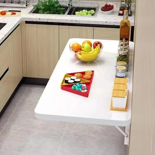 JuanNest Wandklapptisch,Wand Wandtisch Klappbar,Kleiner, Platzsparender, Klappbarer Klappschreibtisch Aus Massivem Holz Für Esszimmer, Arbeitszimmer, Küche, Balkon, Schlafzimmer, Wohnzimmer 80×40CM
