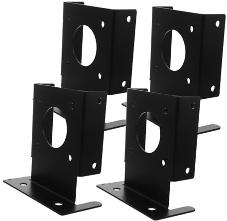 HEALSOPTHY 4pcs Pergola Brackets Deck Railing Brackets Post Base Holder Pavilion Support Fence Post Pavilion Supports for Pergola Deck Foot Anchor Railing Black