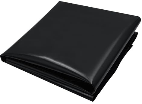 WZTO Teichfolie, Teichwanne 0.5mm Stärke, HDPE Teich Folie Fischteichfolie Schwarz, Wasserdicht und Leckdest Folie Garten, für Gartenteich, Brunne (3M*6M)