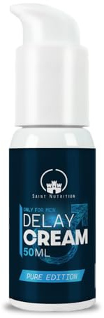Saint Nutrition® Delay Creme für Mann – Sofortwirkung - Verzögerungscreme für Männer - Hautfreundlich & Diskret - mit pflegenden Inhaltsstoffen - 50 ml - für die Langfristige Anwendung