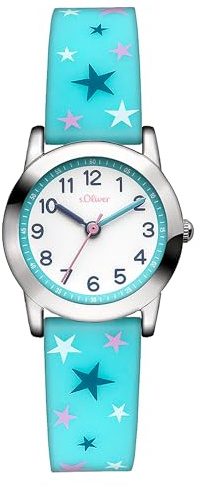s.Oliver Kinderuhr- 27 mm - Gute Ablesbarkeit - widerstandsfähiges Silikonband - 3 ATM wasserfest - hoher analoge Armbanduhr für Mädchen mit Quarzwerk und verschiedenen Lieblingsmotiven- Geschenkidee
