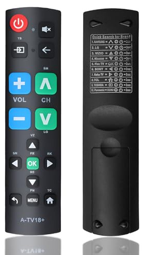 Universal Big Button Remote Control for Visually Impaired and Seniors, Simple and Convenient Large Button TV Remote Compatible with LG, Samsung, Panasonic, Sharp, JVC, Sony, Philips, Toshiba TVs(Black