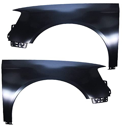BESTPRICE 1x Kotflügel vorne links ohne Blinkerloch, 1x Kotflügel vorne rechts ohne Blinkerloch Kompatibel mit VW PASSAT B6 (3C2),PASSAT B6 Variant (3C5)