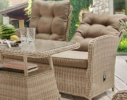Destiny Loungesofa Merano Pearl Shell Lounge Sofa Bank Sofabank Polyrattan - Ohne Tisch -