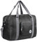 WANDF Handgepäck Tasche für Flugzeug Reisetasche Klein Faltbare Handgepäck Koffer Sporttasche Krankenhaustasche Weekendertasche (Schwarz mit Schultergurt 40L)
