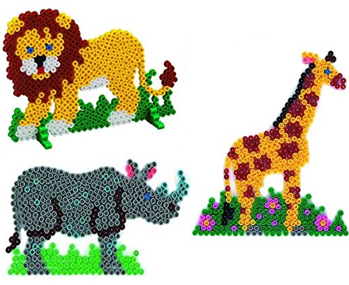 Happy Price Toys Hama Midi (Set 65) Stiftplatten Löwe,Giraffe und Nashorn im Blister Beutel