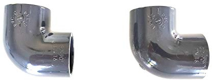 Lot de 2 Coudes PVC Pression 90° / 32mm intérieur F/F PN16 / Piscine et arrosage / 32 mm Manchon
