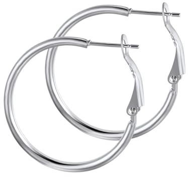 GoldChic Ohrringe Damen Creolen Edelstahl Kleine Creolen 30MM Geometrisch Kreolen Klein Schlichte Rundohrringe Kreis Ohrringe Ohrschmuck Accessoire