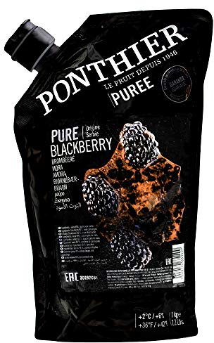 Food-United BROMBEEREN PÜREE Frucht-Püree von Ponthier 4x 1KG Smoothie-Bowl-Sorbet-Quark-Gelée-Müsli-Topping ohne Zusätze höchste Qualität ausgewählter Früchte