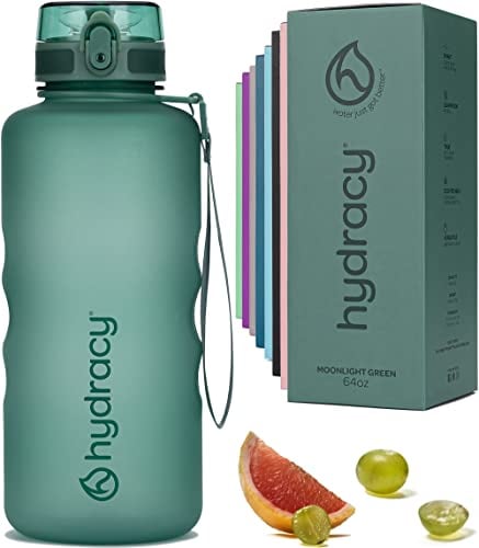 Hydracy Trinkflasche mit Fruchteinsatz - 2L Wasserflasche - BPA-freie Trinkflasche mit Zeitmarkierung Auslaufsichere Sportflasche - Kondensationsfrei für Sport und Outdoor