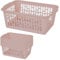 #11 6X Aufbewahrungskorb - rosa - 37 x 26 - Körbchen - Kunststoffkorb - Organizer - Ordnung - Aufbewahrung Bad Korb Kinderzimmer Haushalt
