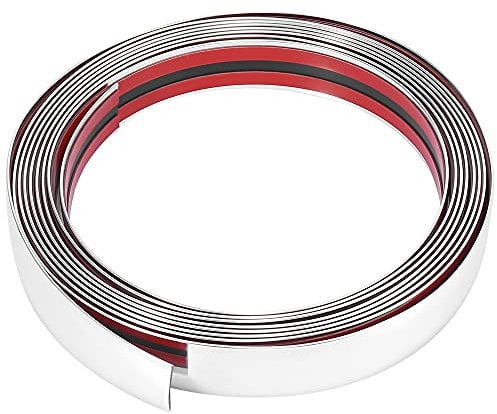 X AUTOHAUX 5mx30mm PVC Chrome Silver Tone Trim Strip for Car Body Door Window