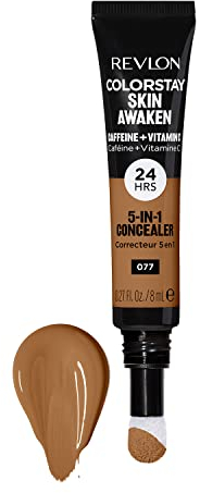Revlon ColorStay Skin Awaken 5-in-1 Concealer 24HR Wear (30g), parfüm- und parabenfrei, Zimt (077) Unisex