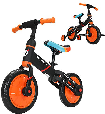 UBRAVOO Laufrad für Kinder ab 3 4 5 Jahre, 4-in-1 Kinder Fahrrad ab 3 Jahren mit Option Stützräder und Pedale, Sportlicher Rahmen, 28 cm Räder, Sattel höhenverstellbar
