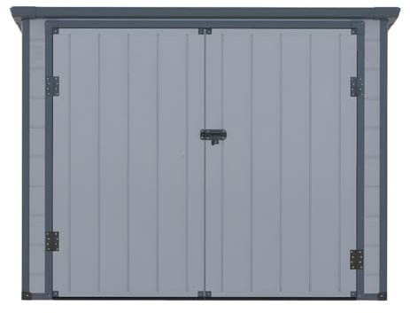 Vente-unique - Abri Multifonction en résine Gris DENEB - L.199 x P.90 x H.149 cm