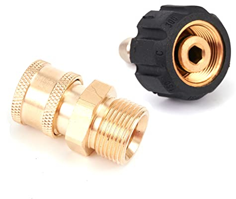 M22-14 - Juego de adaptadores de lavadora a presión, adaptadores giratorios de conexión rápida 3/8, pistola de agua macho, kit de accesorios de manguera de rociador