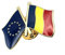 Pin de bandera de la Unión Europea, Rumanía, metal esmaltado, bandera rumana, Metal