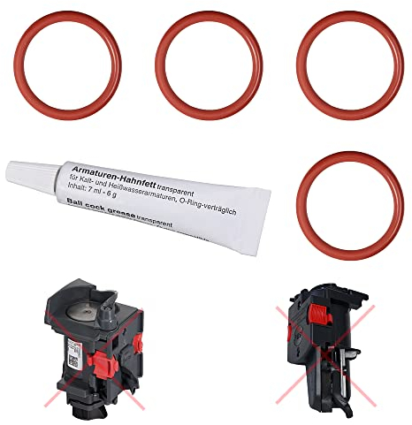 Dichtung O-Ringe kompatibel mit Delonghi EABI EAM ECA ECAM ESAM EPAM ETAM AEG Philips für die Brüheinheit Brühgruppe Anpresskolben Kolben & Thermoblock Heizung von Snapworld-Kaffee (4x + 6 gr. Tube)