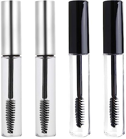 4 Pièces Flacon Mascara Tube Flacons Crème Cils, Conteneur Mascaras Cils Brosse Conteneurs Tubes Mascara Vide Tube Mascaras, Flacons Rechargeable pour Huile Ricin Flacon Transparent - 10ML