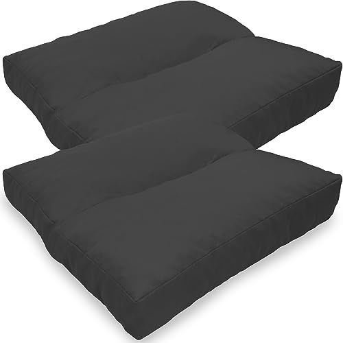 NYVI Loungekissen SunLounge 40x40 cm Anthrazit 2er Set - Outdoor Sitzkissen - Wasserabweisend, Schmutzabweisend, Bequem - Sitzauflage für Stühle, Bänke, Boden - Made in EU