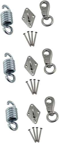 ENESEA Swing accessories, 2pcs Outdoor buckle spring hook hanging buckle Steel Hammock Hook Hanging Seat carabiner the swing (Color : Silverx3pcs)