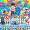 56PCS Paw Dog Geburtstag Deko 3 Jahre, Patrol Dog Deko Kindergeburtstag,Paw Dog Geburtstag,Patrol Dog Party Set,Paw Dog Luftballon,Kuchen Topper,Tischdecke,Patrol Dog Kindergeburtstag Deko für Kinder