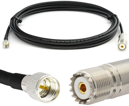 4m Mini UHF Stecker auf SO239 RG58 Koaxialkabel — 4 Meter Verlustarmes Mini UHF Verlängerungskabel — PL Antennenkabel für CB Funk HAM Funkgerät SWR Antennen Amateurfunk