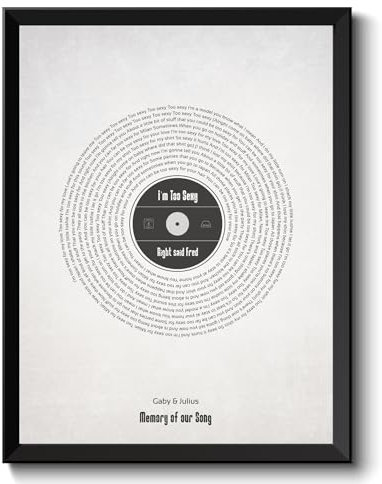 Musik-Poster | SongText, Lyrik Bild | personalisiertes Geschenk im Vintage Design, Geschenk für Frauen/Männer bzw den Partner, eigene Texte mit Größen- & Rahmenwahl