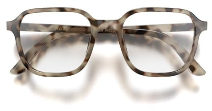 LONDON MOLE Brillen | Hollywood-Lesebrille | Quadratische Lesebrille | Coole Leser | Stilvolle Lesebrille | Unisex | Federscharniere | Glanz helles Schildpatt | + 2,0 Vergrößerung